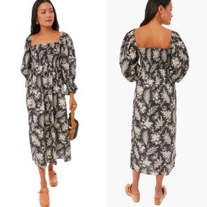 Tuckernuck 100% Linen Ojai Vines Hemmings‎ Dress Size XXL NWT